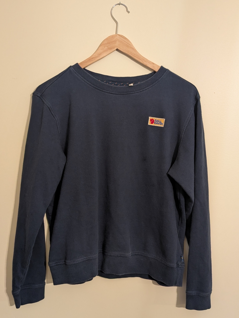 Blue Fjallraven Vardag Organic Cotton Crewneck Sweatshirt, Womens Size Med